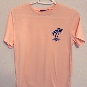 Small Peach Shein T-shirt with Palm Trees
